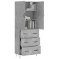 vidaXL Highboard Betongrau 69,5x34x180 cm Holzwerkstoff vidaXL Highboard Betongrau 69,5x34x180 cm Holzwerkstoff