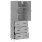 vidaXL Highboard Betongrau 69,5x34x180 cm Holzwerkstoff vidaXL Highboard Betongrau 69,5x34x180 cm Holzwerkstoff