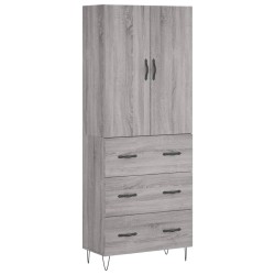 vidaXL Highboard Grau Sonoma 69,5x34x180 cm Holzwerkstoff