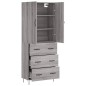 vidaXL Highboard Grau Sonoma 69,5x34x180 cm Holzwerkstoff vidaXL Highboard Grau Sonoma 69,5x34x180 cm Holzwerkstoff