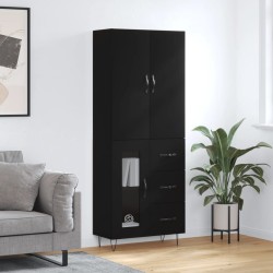 vidaXL Highboard Schwarz 69,5x34x180 cm Holzwerkstoff