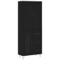 vidaXL Highboard Schwarz 69,5x34x180 cm Holzwerkstoff vidaXL Highboard Schwarz 69,5x34x180 cm Holzwerkstoff