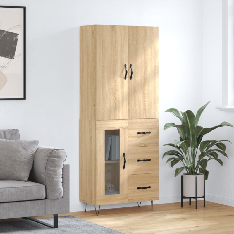 vidaXL Highboard Sonoma-Eiche 69,5x34x180 cm Holzwerkstoff vidaXL Highboard Sonoma-Eiche 69,5x34x180 cm Holzwerkstoff