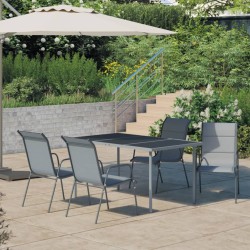 vidaXL 5-tlg. Garten-Essgruppe Stahl Anthrazit