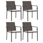 vidaXL Gartenstühle mit Kissen 4 Stk. Braun 56x59x84 cm Poly Rattan vidaXL Gartenstühle mit Kissen 4 Stk. Braun 56x59x84 cm Poly Rattan