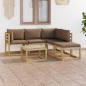 vidaXL 6-tlg. Garten-Lounge-Set mit Taupe Kissen vidaXL 6-tlg. Garten-Lounge-Set mit Taupe Kissen