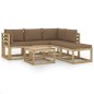 vidaXL 6-tlg. Garten-Lounge-Set mit Taupe Kissen vidaXL 6-tlg. Garten-Lounge-Set mit Taupe Kissen