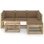 vidaXL 6-tlg. Garten-Lounge-Set mit Taupe Kissen vidaXL 6-tlg. Garten-Lounge-Set mit Taupe Kissen