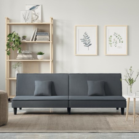 Schlafsofa Dunkelgrau Samt