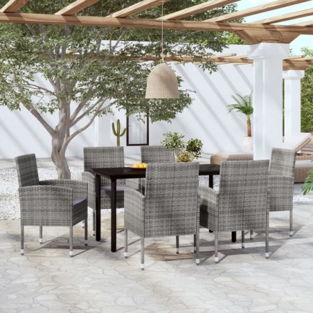 vidaXL 7-tlg. Garten-Essgruppe Anthrazit