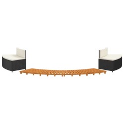 vidaXL Whirlpool-Umrandung Schwarz Poly-Rattan und Massivholz Akazie 