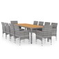 vidaXL 11-tlg. Garten-Essgruppe Poly Rattan Grau vidaXL 11-tlg. Garten-Essgruppe Poly Rattan Grau