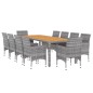 vidaXL 11-tlg. Garten-Essgruppe Poly Rattan Grau vidaXL 11-tlg. Garten-Essgruppe Poly Rattan Grau