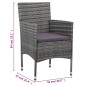 vidaXL 11-tlg. Garten-Essgruppe Poly Rattan Grau vidaXL 11-tlg. Garten-Essgruppe Poly Rattan Grau