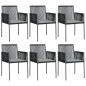 vidaXL Gartenstühle mit Kissen 6 Stk. Schwarz 54x60,5x83,5 cm vidaXL Gartenstühle mit Kissen 6 Stk. Schwarz 54x60,5x83,5 cm