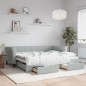 vidaXL Tagesbett Ausziehbar mit Schubladen Hellgrau 90x200 cm Samt vidaXL Tagesbett Ausziehbar mit Schubladen Hellgrau 90x200 cm Samt