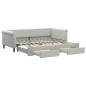 vidaXL Tagesbett Ausziehbar mit Schubladen Hellgrau 90x200 cm Samt vidaXL Tagesbett Ausziehbar mit Schubladen Hellgrau 90x200 cm Samt