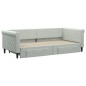 vidaXL Tagesbett Ausziehbar mit Schubladen Hellgrau 90x200 cm Samt vidaXL Tagesbett Ausziehbar mit Schubladen Hellgrau 90x200 cm Samt