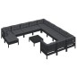 vidaXL 13-tlg. Garten-Lounge-Set mit Kissen Schwarz Kiefernholz vidaXL 13-tlg. Garten-Lounge-Set mit Kissen Schwarz Kiefernholz