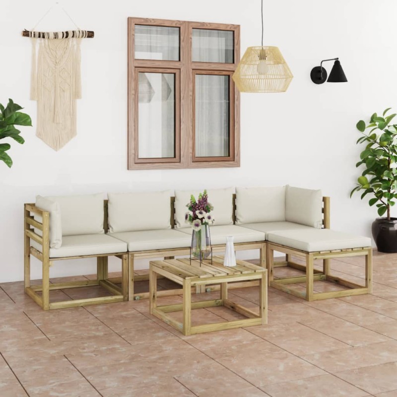 vidaXL 6-tlg. Garten-Lounge-Set mit Kissen Kiefernholz Imprägniert vidaXL 6-tlg. Garten-Lounge-Set mit Kissen Kiefernholz Imprägniert