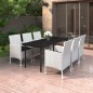 vidaXL 7-tlg. Garten-Essgruppe mit Auflagen Poly Rattan und Glas vidaXL 7-tlg. Garten-Essgruppe mit Auflagen Poly Rattan und Glas