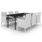 vidaXL 7-tlg. Garten-Essgruppe mit Auflagen Poly Rattan und Glas vidaXL 7-tlg. Garten-Essgruppe mit Auflagen Poly Rattan und Glas