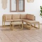 vidaXL 6-tlg. Garten-Lounge-Set mit Beige Kissen vidaXL 6-tlg. Garten-Lounge-Set mit Beige Kissen
