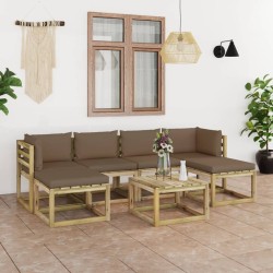 vidaXL 7-tlg. Garten-Lounge-Set mit Kissen Imprägniertes Kiefernholz