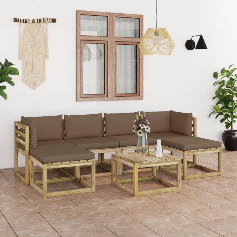 vidaXL 7-tlg. Garten-Lounge-Set mit Kissen Imprägniertes Kiefernholz vidaXL 7-tlg. Garten-Lounge-Set mit Kissen Imprägniertes Kiefernholz