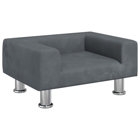 vidaXL Kindersofa Dunkelgrau 50x40x26,5 cm Samt