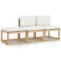 vidaXL 3-tlg. Garten-Lounge-Set mit Creme Kissen vidaXL 3-tlg. Garten-Lounge-Set mit Creme Kissen