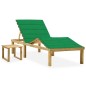 vidaXL Garten-Sonnenliege mit Tisch und Auflage Kiefer Imprägniert vidaXL Garten-Sonnenliege mit Tisch und Auflage Kiefer Imprägniert