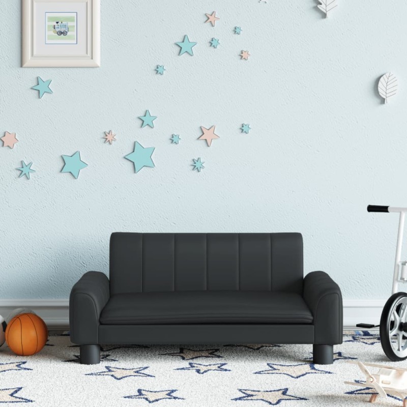 vidaXL Kindersofa Schwarz 70x45x30 cm Kunstleder vidaXL Kindersofa Schwarz 70x45x30 cm Kunstleder
