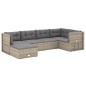 vidaXL 6-tlg. Garten-Lounge-Set mit Kissen Grau Poly Rattan vidaXL 6-tlg. Garten-Lounge-Set mit Kissen Grau Poly Rattan