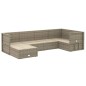 vidaXL 6-tlg. Garten-Lounge-Set mit Kissen Grau Poly Rattan vidaXL 6-tlg. Garten-Lounge-Set mit Kissen Grau Poly Rattan