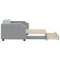 vidaXL Tagesbett Ausziehbar mit Schubladen Hellgrau 90x200 cm Stoff vidaXL Tagesbett Ausziehbar mit Schubladen Hellgrau 90x200 cm Stoff