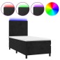 vidaXL Boxspringbett mit Matratze & LED Schwarz 100x200 cm Samt vidaXL Boxspringbett mit Matratze & LED Schwarz 100x200 cm Samt