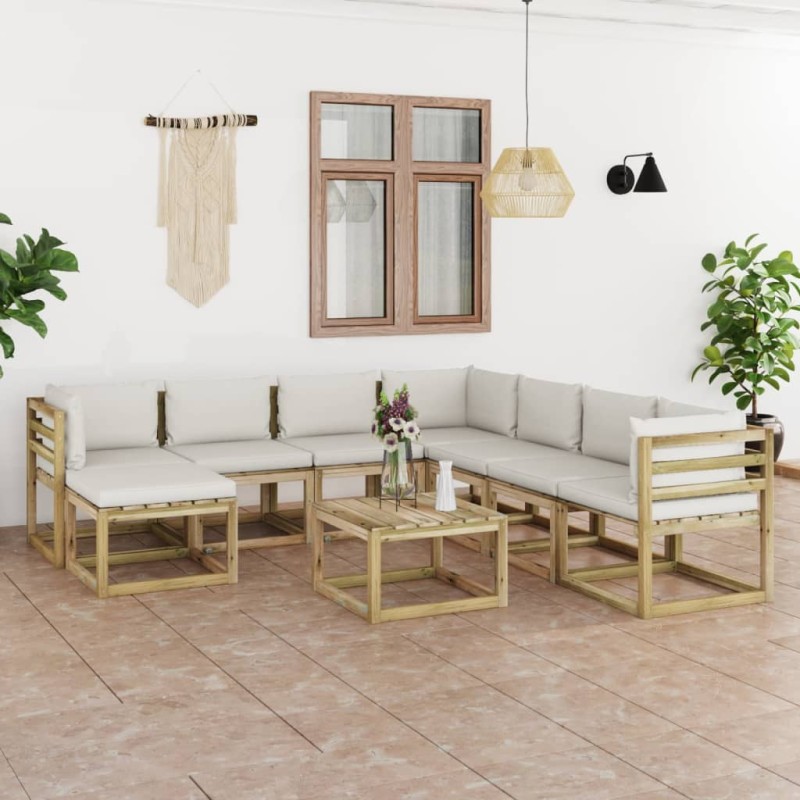 vidaXL 9-tlg. Garten-Lounge-Set mit Kissen Imprägniertes Kiefernholz vidaXL 9-tlg. Garten-Lounge-Set mit Kissen Imprägniertes Kiefernholz