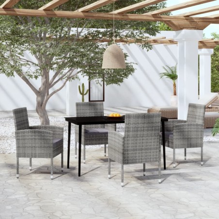 vidaXL 5-tlg. Garten-Essgruppe Anthrazit