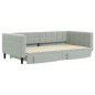 vidaXL Tagesbett Ausziehbar mit Schubladen Hellgrau 100x200 cm Samt vidaXL Tagesbett Ausziehbar mit Schubladen Hellgrau 100x200 cm Samt