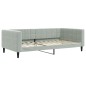 vidaXL Tagesbett Ausziehbar mit Schubladen Hellgrau 100x200 cm Samt vidaXL Tagesbett Ausziehbar mit Schubladen Hellgrau 100x200 cm Samt