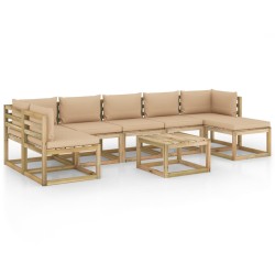 vidaXL 8-tlg. Garten-Lounge-Set mit Kissen Imprägniertes Kiefernholz