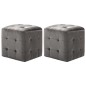 vidaXL Pouf 2 Stk. Grau 30x30x30 cm Samtstoff vidaXL Pouf 2 Stk. Grau 30x30x30 cm Samtstoff