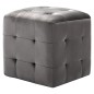 vidaXL Pouf 2 Stk. Grau 30x30x30 cm Samtstoff vidaXL Pouf 2 Stk. Grau 30x30x30 cm Samtstoff
