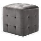 vidaXL Pouf 2 Stk. Grau 30x30x30 cm Samtstoff vidaXL Pouf 2 Stk. Grau 30x30x30 cm Samtstoff