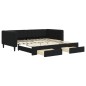vidaXL Tagesbett Ausziehbar mit Schubladen Schwarz 100x200 cm Samt vidaXL Tagesbett Ausziehbar mit Schubladen Schwarz 100x200 cm Samt