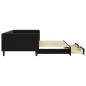 vidaXL Tagesbett Ausziehbar mit Schubladen Schwarz 100x200 cm Samt vidaXL Tagesbett Ausziehbar mit Schubladen Schwarz 100x200 cm Samt