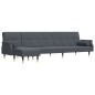 vidaXL Schlafsofa in L-Form Dunkelgrau 271x140x70 cm Samt vidaXL Schlafsofa in L-Form Dunkelgrau 271x140x70 cm Samt