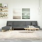 vidaXL Schlafsofa in L-Form Dunkelgrau 255x140x70 cm Stoff vidaXL Schlafsofa in L-Form Dunkelgrau 255x140x70 cm Stoff