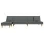 vidaXL Schlafsofa in L-Form Dunkelgrau 255x140x70 cm Stoff vidaXL Schlafsofa in L-Form Dunkelgrau 255x140x70 cm Stoff